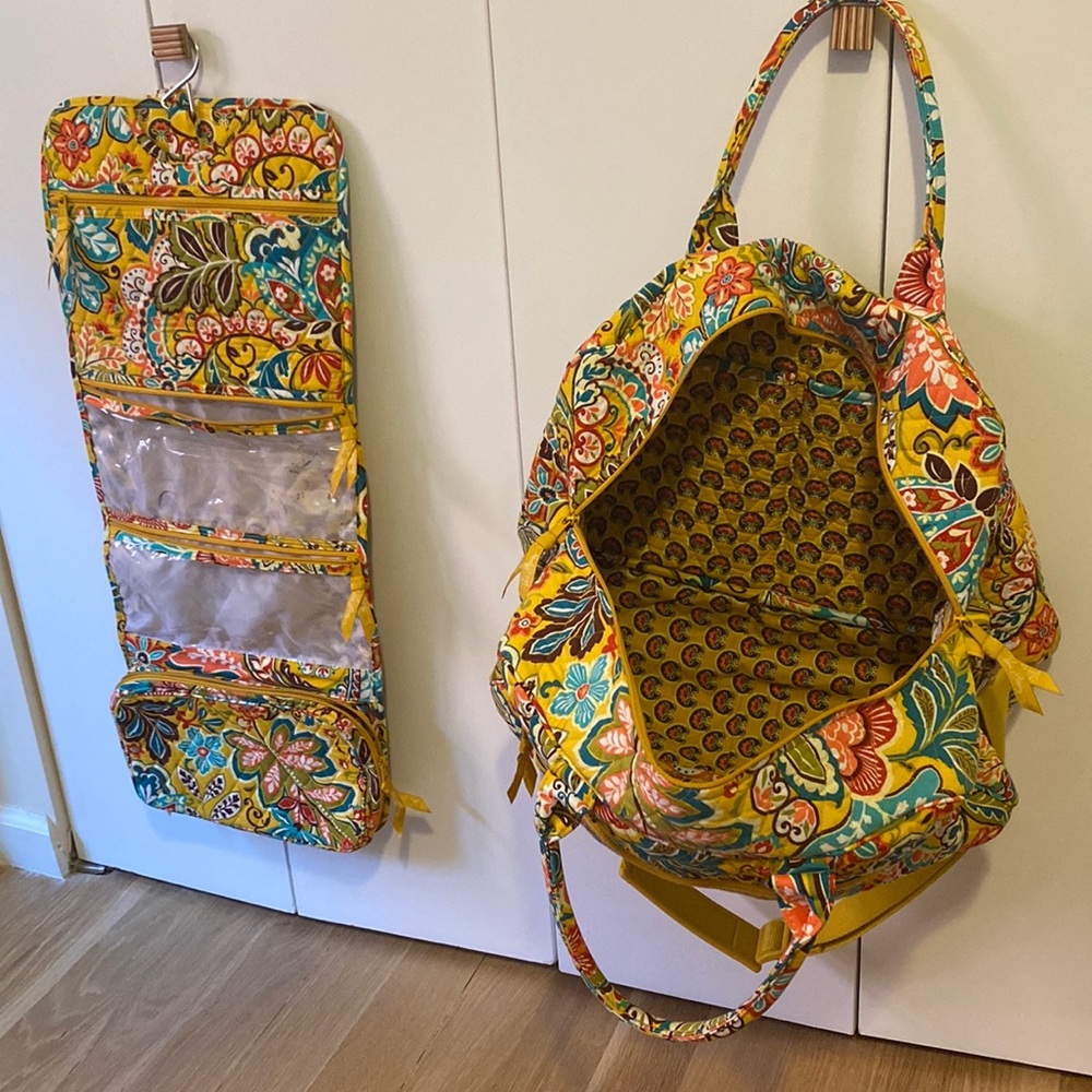 Vera Bradley duffle bag and cosmetics case